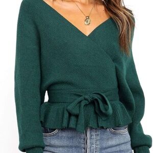 Emerald Peplum Sweater